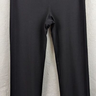 HUE sz L Ponte Knit Pants or Leggings black pull on elastic waist stretchy 1598